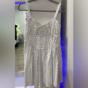 Trixxi White Dress with Black Dots